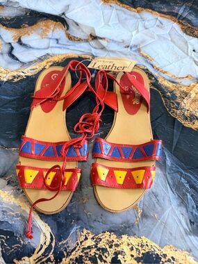 Leather Coasters sandals size 7